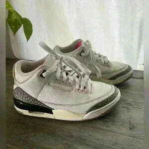 Nike Air Jordan 3 Reimagined Retro White Cement Lace Up Sneaker Kids 4